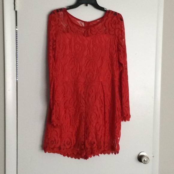 Red Lace Jumpsuit - Picture 2 of 2